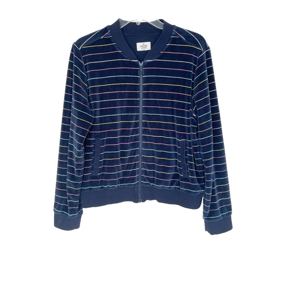 Marine Layer Auckland Bomber Jacket Velour Stripes - Picture 1 of 10